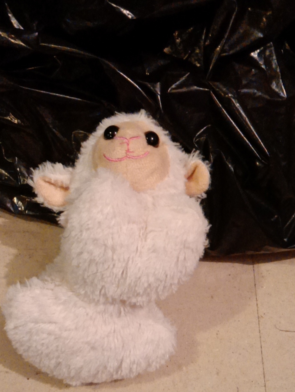 Plush White Lamb Small Pet Toy - Soft Squeaky Companion